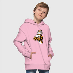 Толстовка оверсайз детская Cool Tiger Power Muzzle, цвет: светло-розовый — фото 2