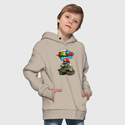 Толстовка оверсайз детская Tank Super Mario Odyssey, цвет: миндальный — фото 2