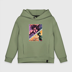 Толстовка оверсайз детская Наранча Гирга из ДжоДжо, цвет: авокадо