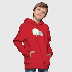 Толстовка оверсайз детская Милая Черепашка Спит, цвет: красный — фото 2