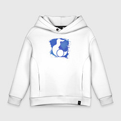 Толстовка оверсайз детская Знак Тзинча пятно, цвет: белый