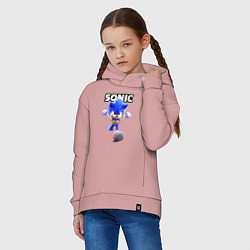 Толстовка оверсайз детская Sonic the Hedgehog 2, цвет: пыльно-розовый — фото 2