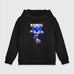 Толстовка оверсайз детская Sonic the Hedgehog 2022, цвет: черный