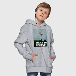 Толстовка оверсайз детская Neco Arc want to believe, цвет: меланж — фото 2