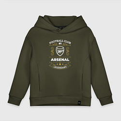 Толстовка оверсайз детская Arsenal: Football Club Number 1, цвет: хаки