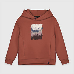 Толстовка оверсайз детская Дикая природа, цвет: кирпичный