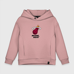 Толстовка оверсайз детская Майами Хит NBA, цвет: пыльно-розовый