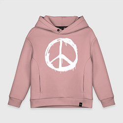 Толстовка оверсайз детская Pacific symbol white, цвет: пыльно-розовый