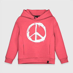 Толстовка оверсайз детская Pacific symbol white, цвет: коралловый