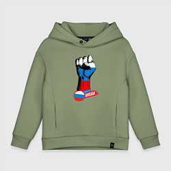 Детское худи оверсайз Сжатый кулак Made in Russia