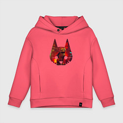 Толстовка оверсайз детская Кот из игры Stray, цвет: коралловый