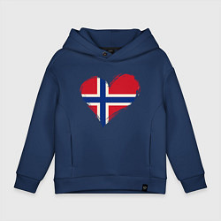 Детское худи оверсайз Сердце - Норвегия