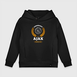 Толстовка оверсайз детская Лого Ajax и надпись legendary football club, цвет: черный