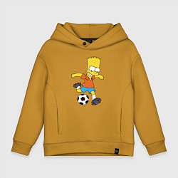 Детское худи оверсайз Барт Симпсон бьёт по футбольному мячу