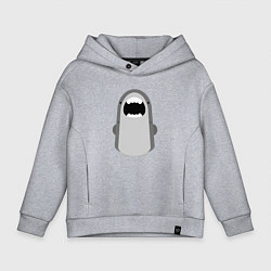 Толстовка оверсайз детская Мультяшная акула, цвет: меланж