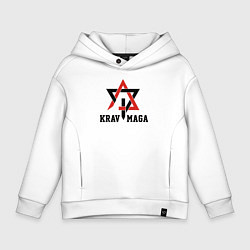 Толстовка оверсайз детская Krav-maga hand-to-hand combat emblem, цвет: белый