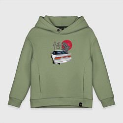 Толстовка оверсайз детская NIssan 180SX Samurai JDM, цвет: авокадо