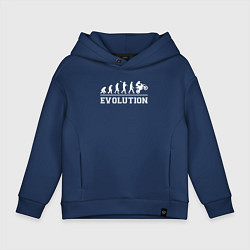 Толстовка оверсайз детская Мото-эволюция, цвет: тёмно-синий