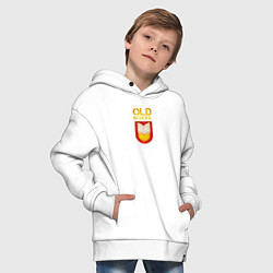 Толстовка оверсайз детская Old School emblem, цвет: белый — фото 2