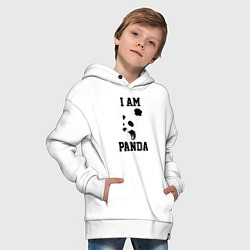 Толстовка оверсайз детская Я - панда, цвет: белый — фото 2