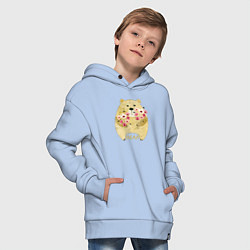 Толстовка оверсайз детская Flowers by bear, цвет: мягкое небо — фото 2