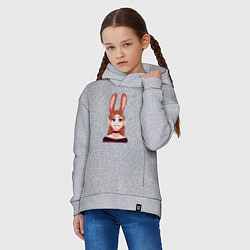 Толстовка оверсайз детская Girl - Bunny, цвет: меланж — фото 2