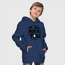 Толстовка оверсайз детская We rock you, цвет: тёмно-синий — фото 2