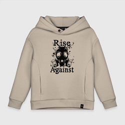 Толстовка оверсайз детская Rise Against rock, цвет: миндальный