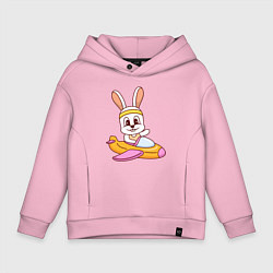 Толстовка оверсайз детская Кролик Пилот, цвет: светло-розовый