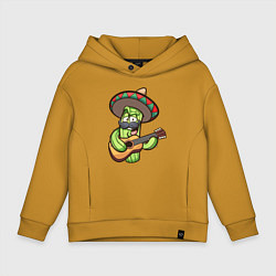 Толстовка оверсайз детская Кактус - Мексиканец, цвет: горчичный