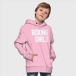 Толстовка оверсайз детская Boxing girls, цвет: светло-розовый — фото 2