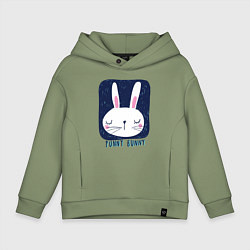 Толстовка оверсайз детская Funny - Bunny, цвет: авокадо