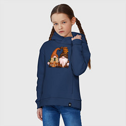 Толстовка оверсайз детская Милые гномы, цвет: тёмно-синий — фото 2