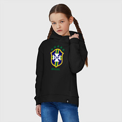 Толстовка оверсайз детская Brasil CBF, цвет: черный — фото 2