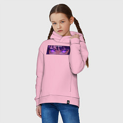 Толстовка оверсайз детская Бог вечности - Шогун Райден, цвет: светло-розовый — фото 2