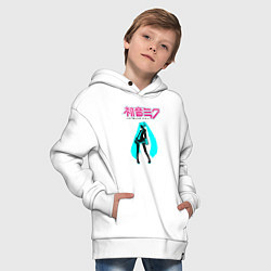 Толстовка оверсайз детская Вокалоид Хацуне Мику, цвет: белый — фото 2