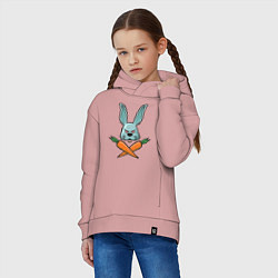 Толстовка оверсайз детская Carrot - Bunny, цвет: пыльно-розовый — фото 2