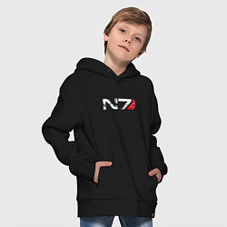 Толстовка оверсайз детская Mass Effect N7 - Logotype, цвет: черный — фото 2