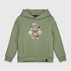 Толстовка оверсайз детская Stray Kids Chibi, цвет: авокадо