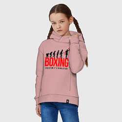 Толстовка оверсайз детская Boxing evolution, цвет: пыльно-розовый — фото 2