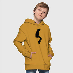 Толстовка оверсайз детская Силуэт Майкла Джексона - Minimalism, цвет: горчичный — фото 2