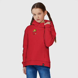 Толстовка оверсайз детская Линк в кармане с флейтой, цвет: красный — фото 2