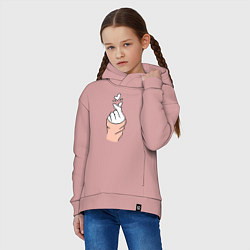 Толстовка оверсайз детская Hand click, цвет: пыльно-розовый — фото 2