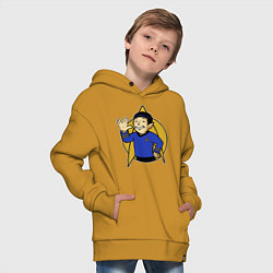 Толстовка оверсайз детская Spoke - vault boy, цвет: горчичный — фото 2