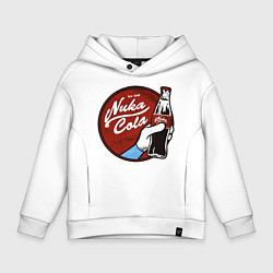 Толстовка оверсайз детская Nuka cola sticker, цвет: белый