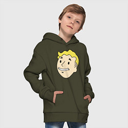 Толстовка оверсайз детская Vault boy head, цвет: хаки — фото 2