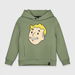 Толстовка оверсайз детская Vault boy head, цвет: авокадо