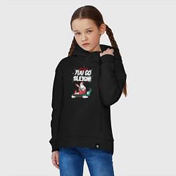 Толстовка оверсайз детская Come on you go sleigh, цвет: черный — фото 2