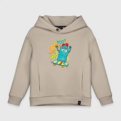 Детское худи оверсайз Монстр на скейте