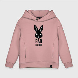 Толстовка оверсайз детская Bad rabbit, цвет: пыльно-розовый